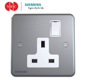 Siemens 5UB6012-4PC71 13A 1Gang Switch Socket Outlet with Indicator (Metalclad)